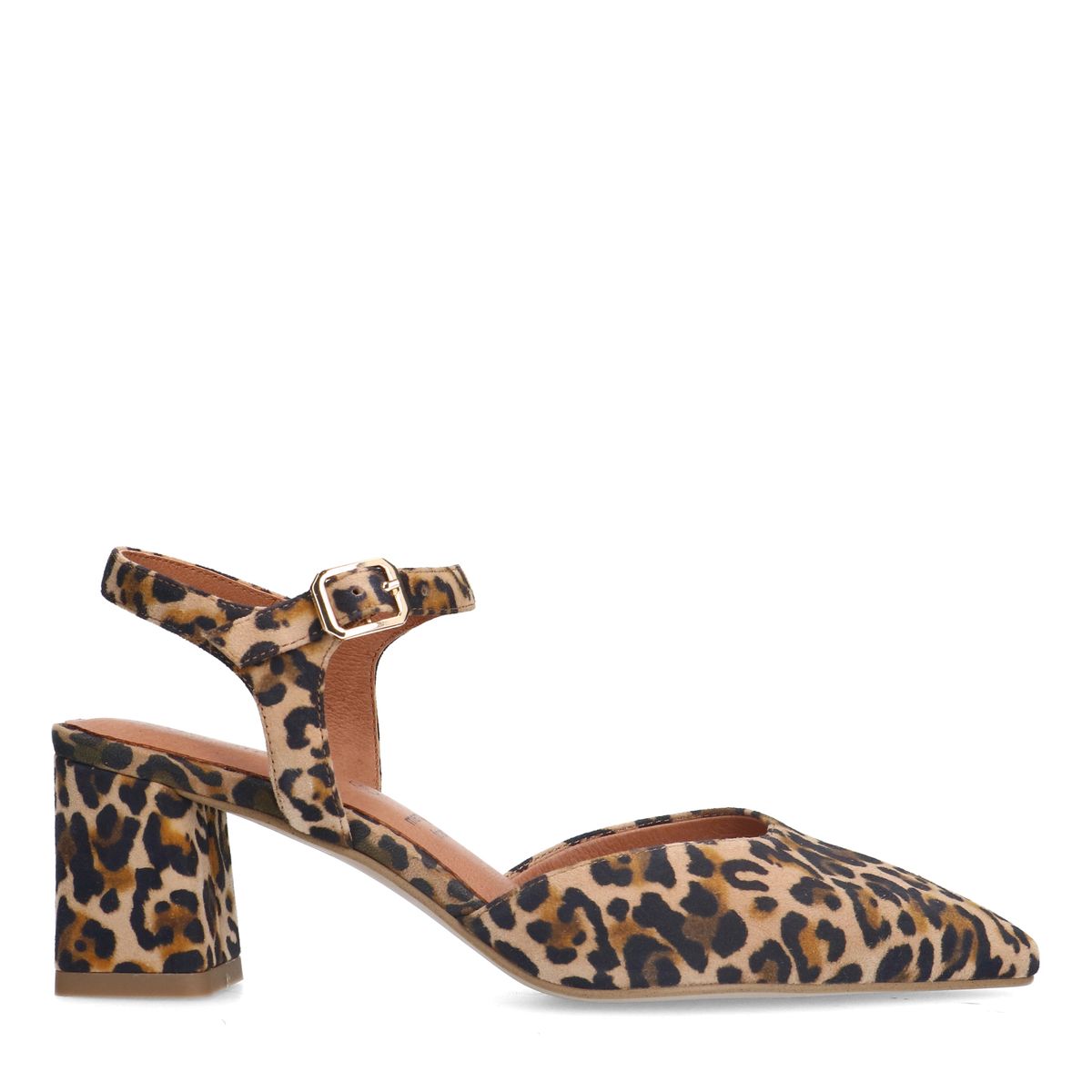 Leopard suède slingback pumps