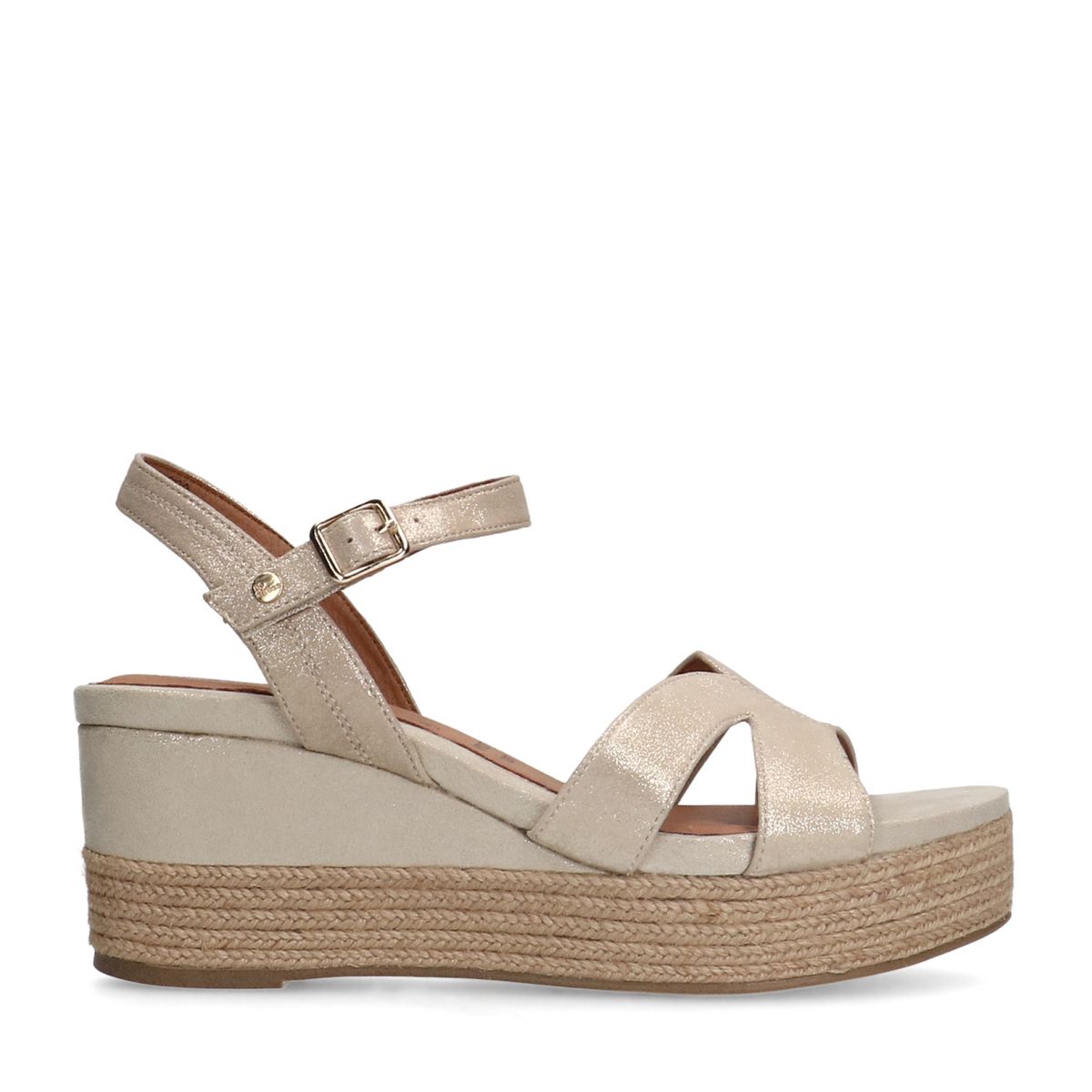 Gouden leren sleehakken