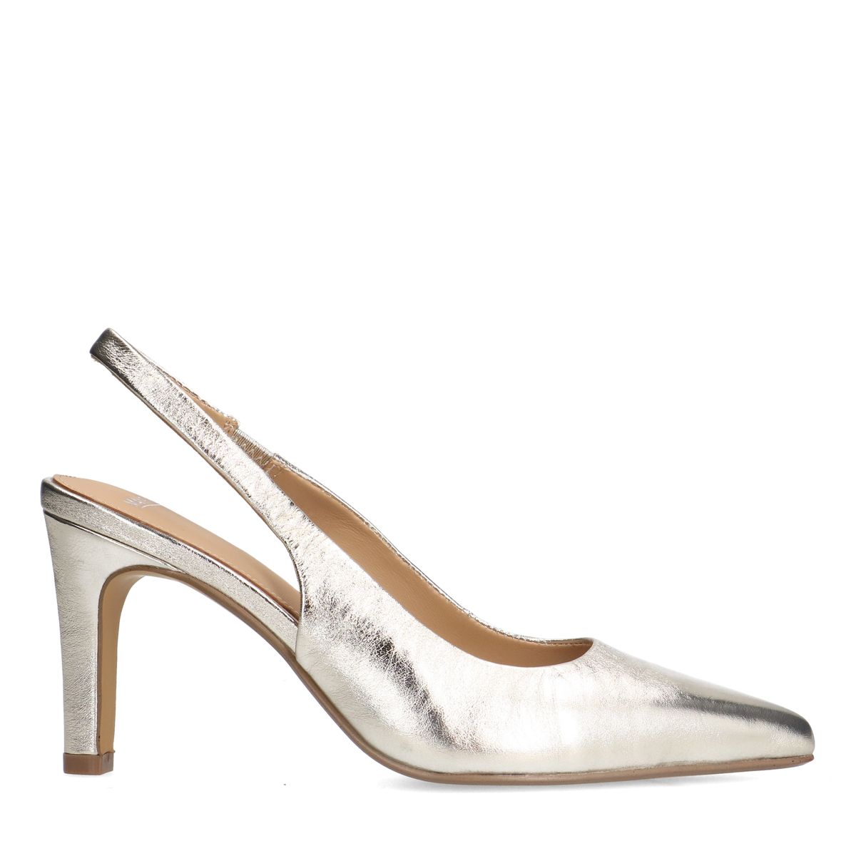 Goudkleurige leren slingbacks