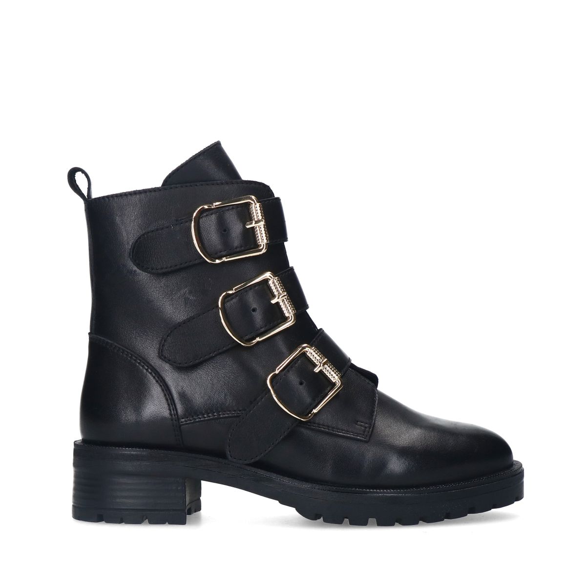 Zwarte leren laarsjes met gesp