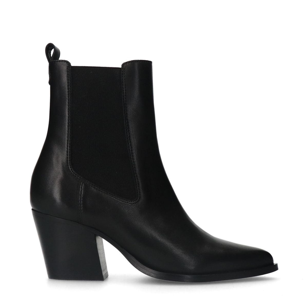 Zwarte leren cowboy laarzen