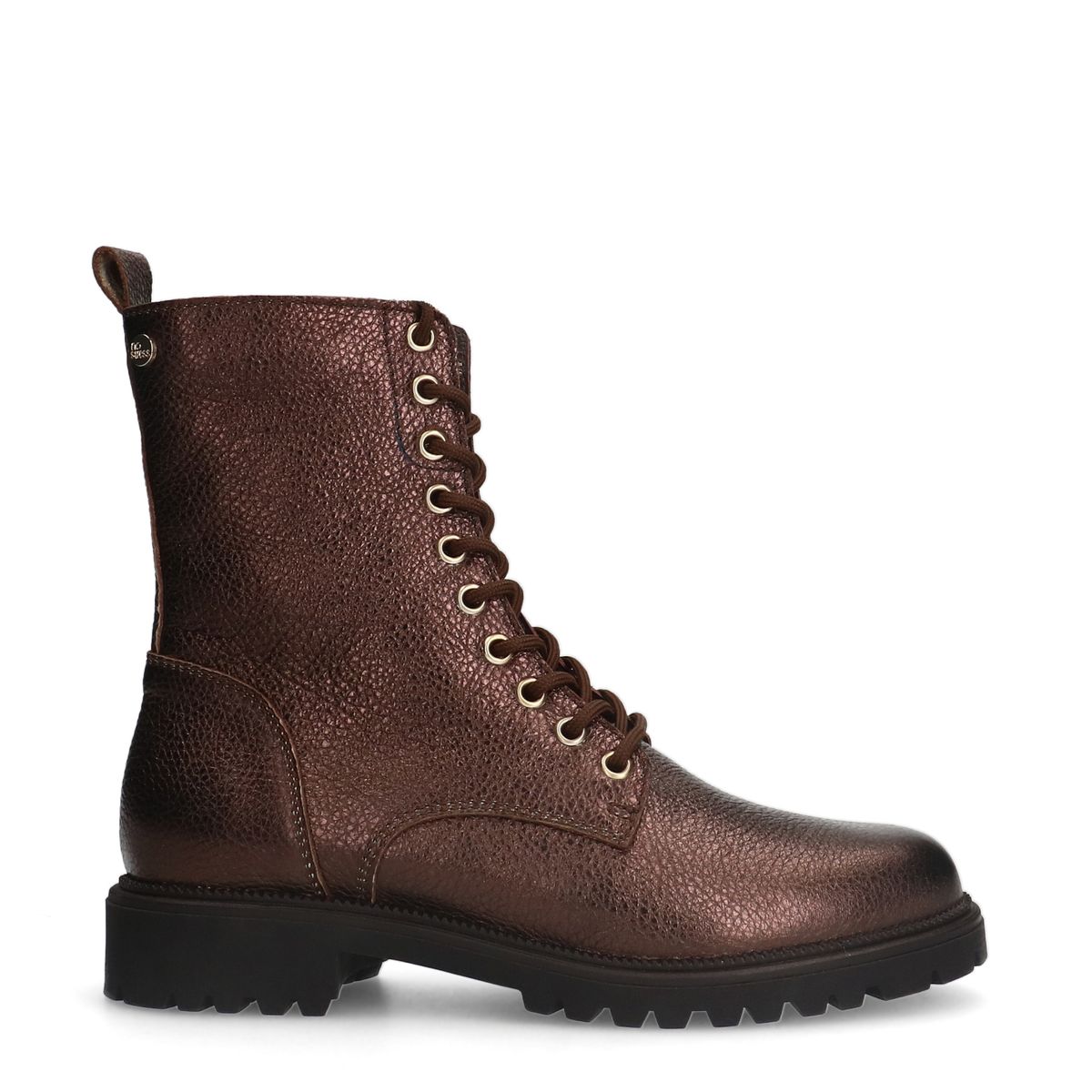 Bronskleurige leren veterlaarsjes