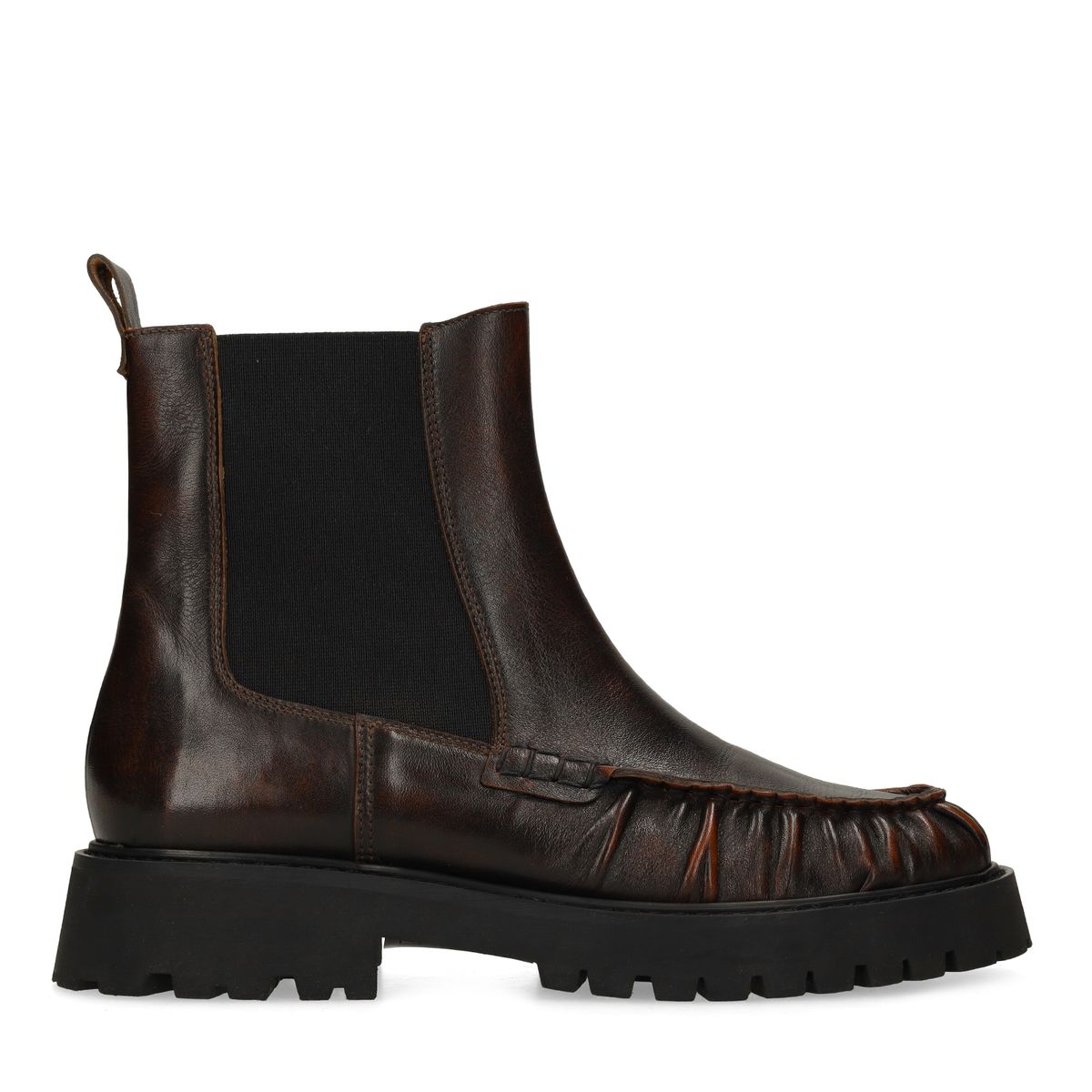 Donkerbruine leren chelsea boots