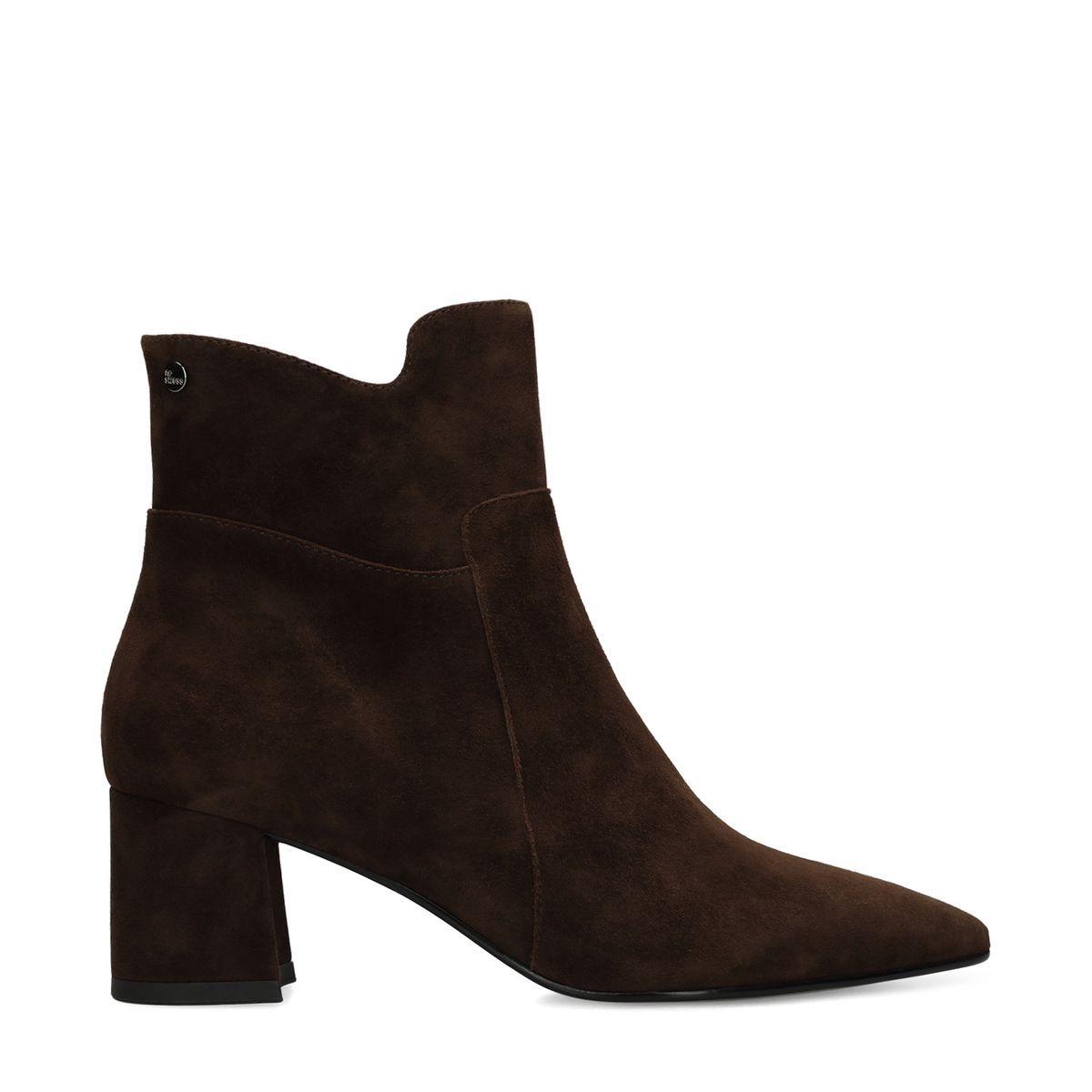 No Stress Braune Veloursleder-Stiefeletten Mit Absatz