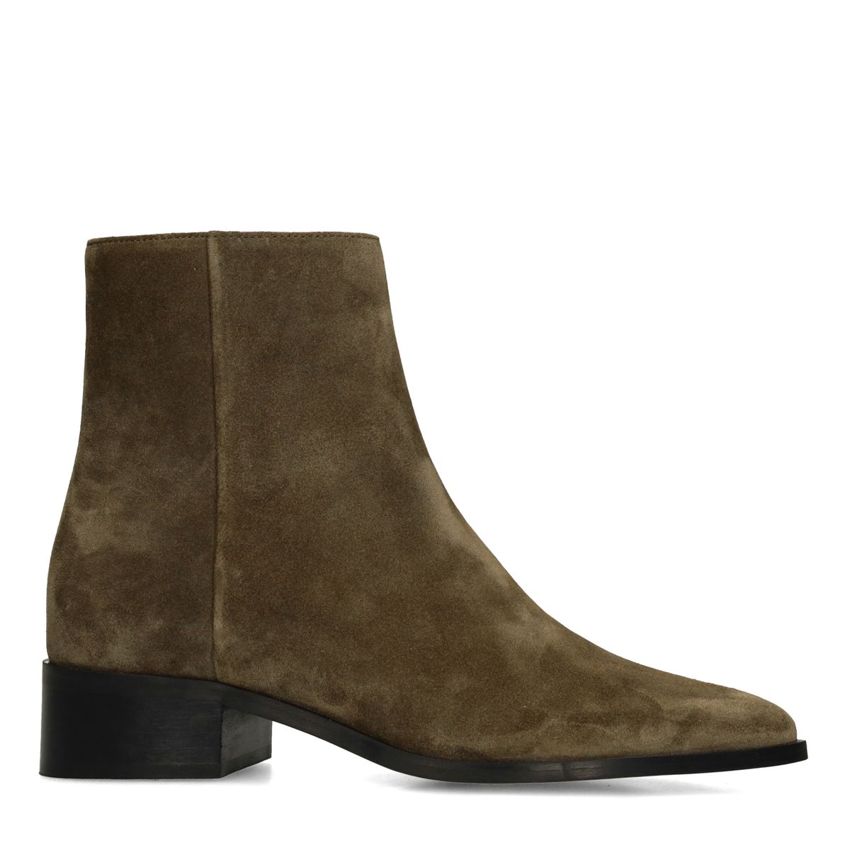 Groene suède enkellaarsjes