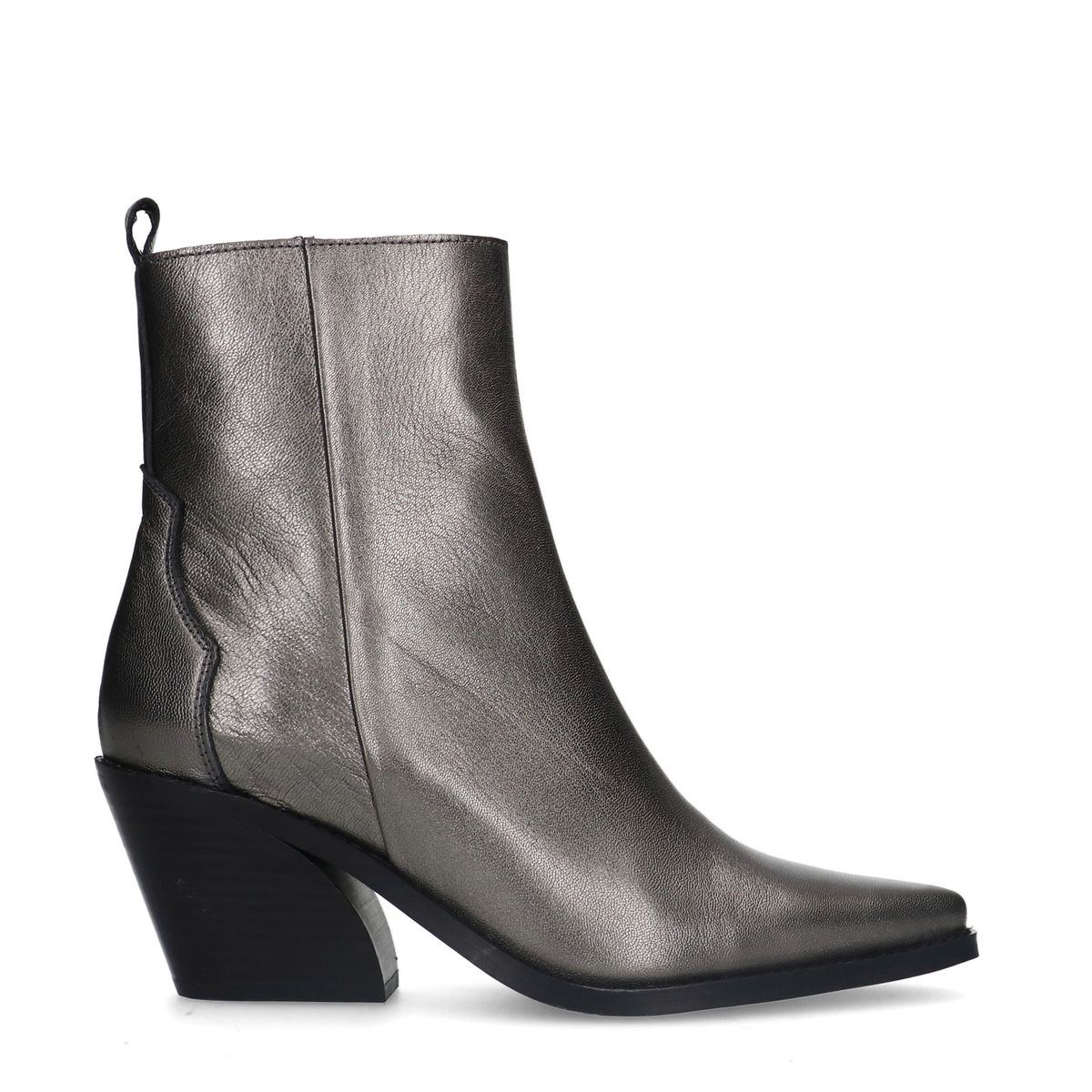 Zilveren leren cowboy laarzen