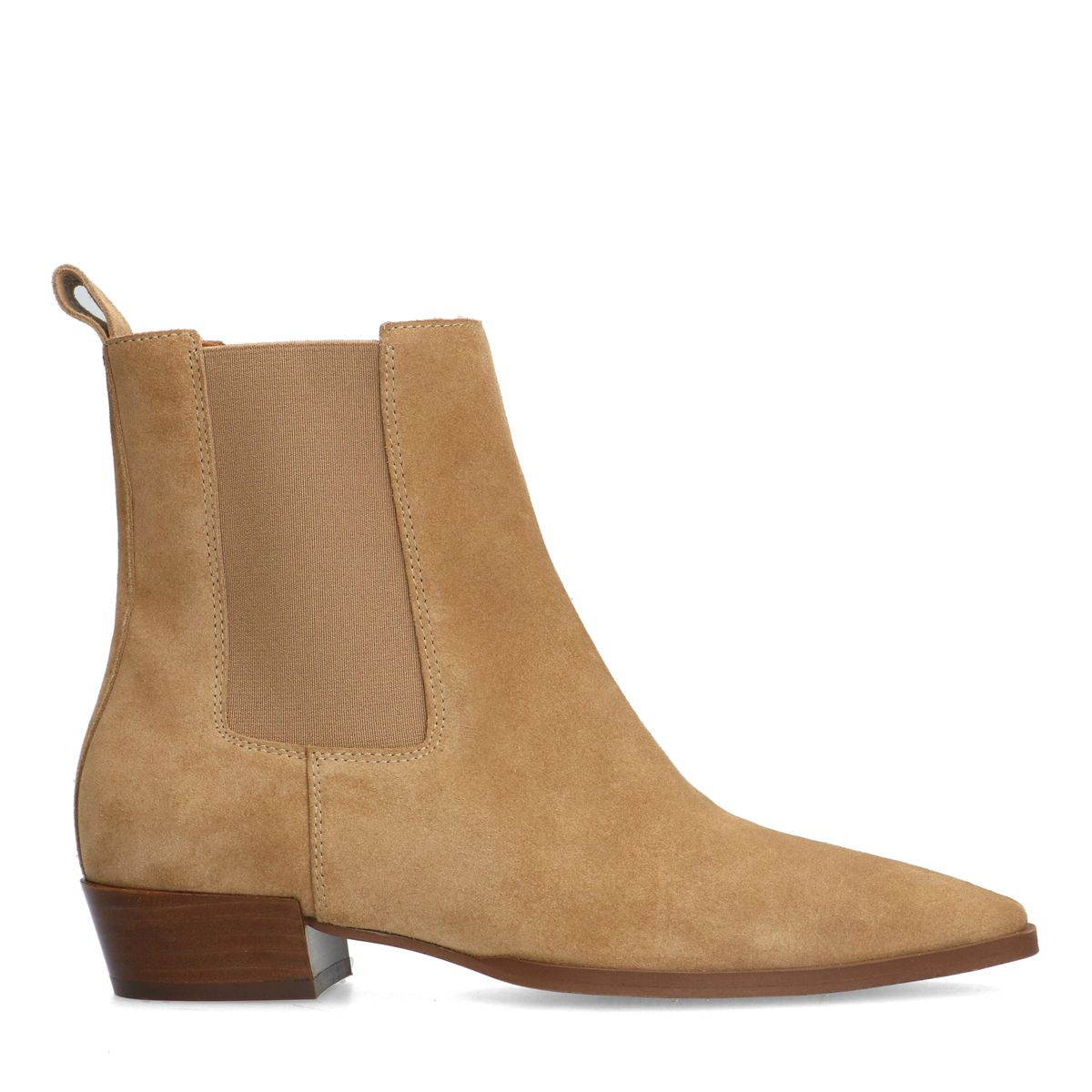 Manfield Beige suède chelsea boots