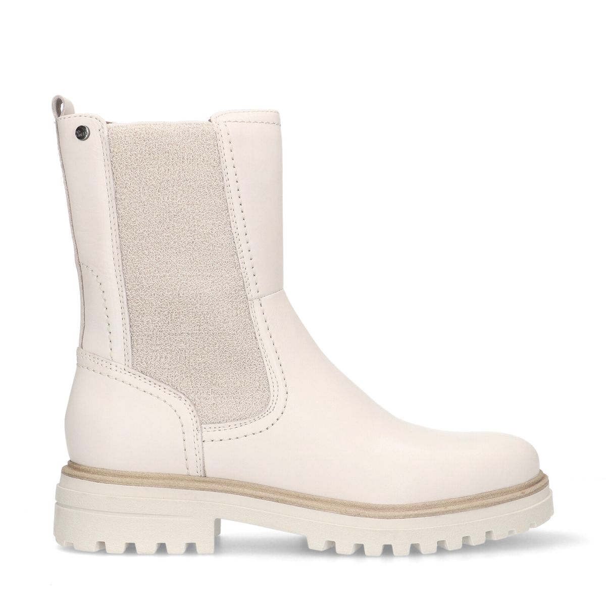 Beige leren chelsea boots