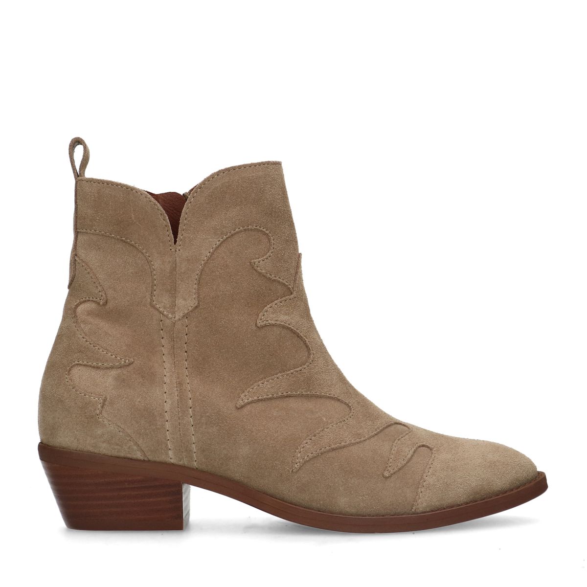 Taupe suède cowboy laarzen