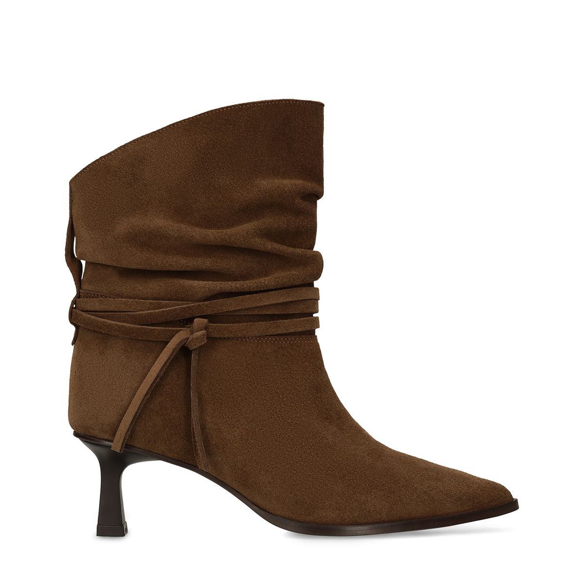 Manfield Taupefarbene Slouchy Boots Aus Veloursleder