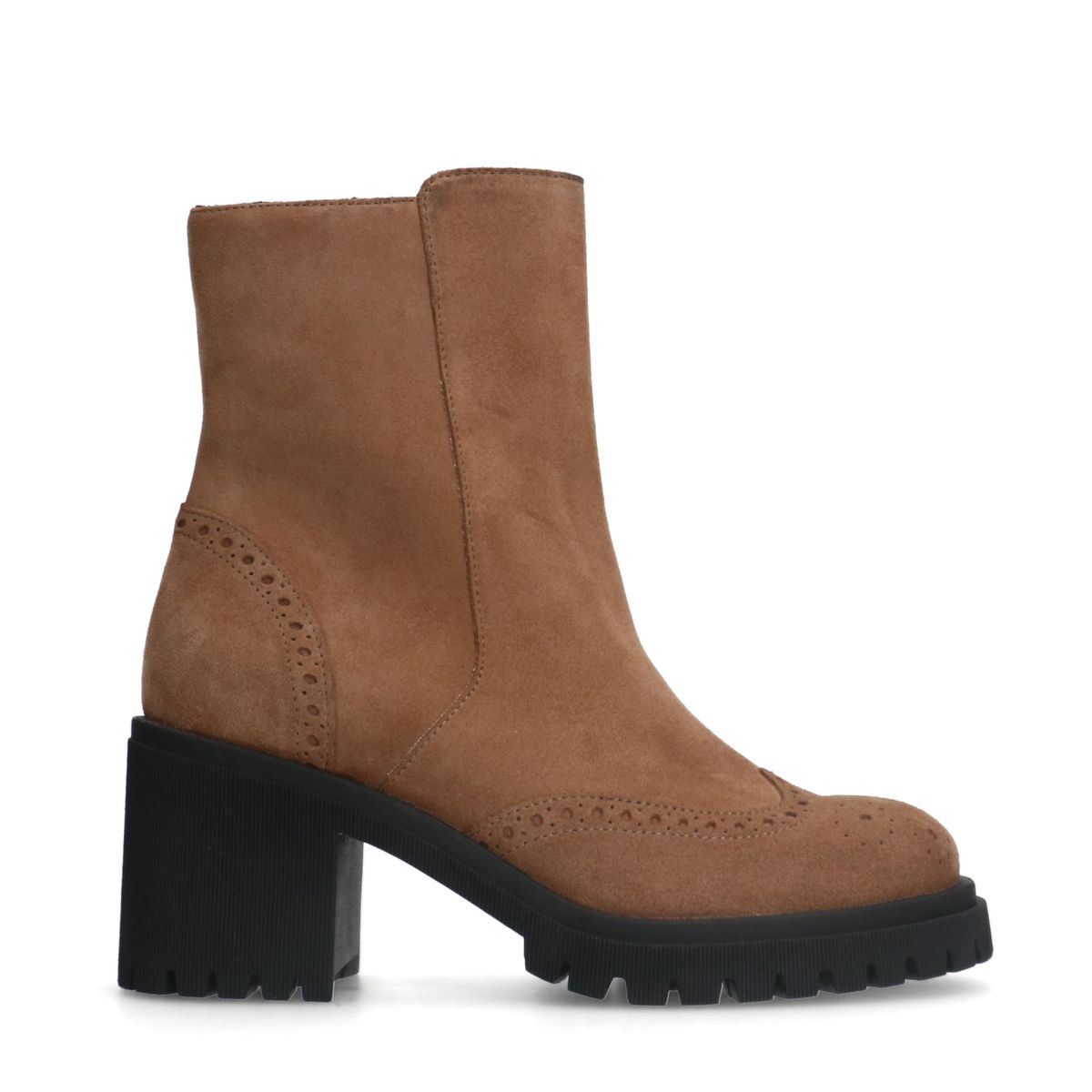 Beige suède enkellaarsjes