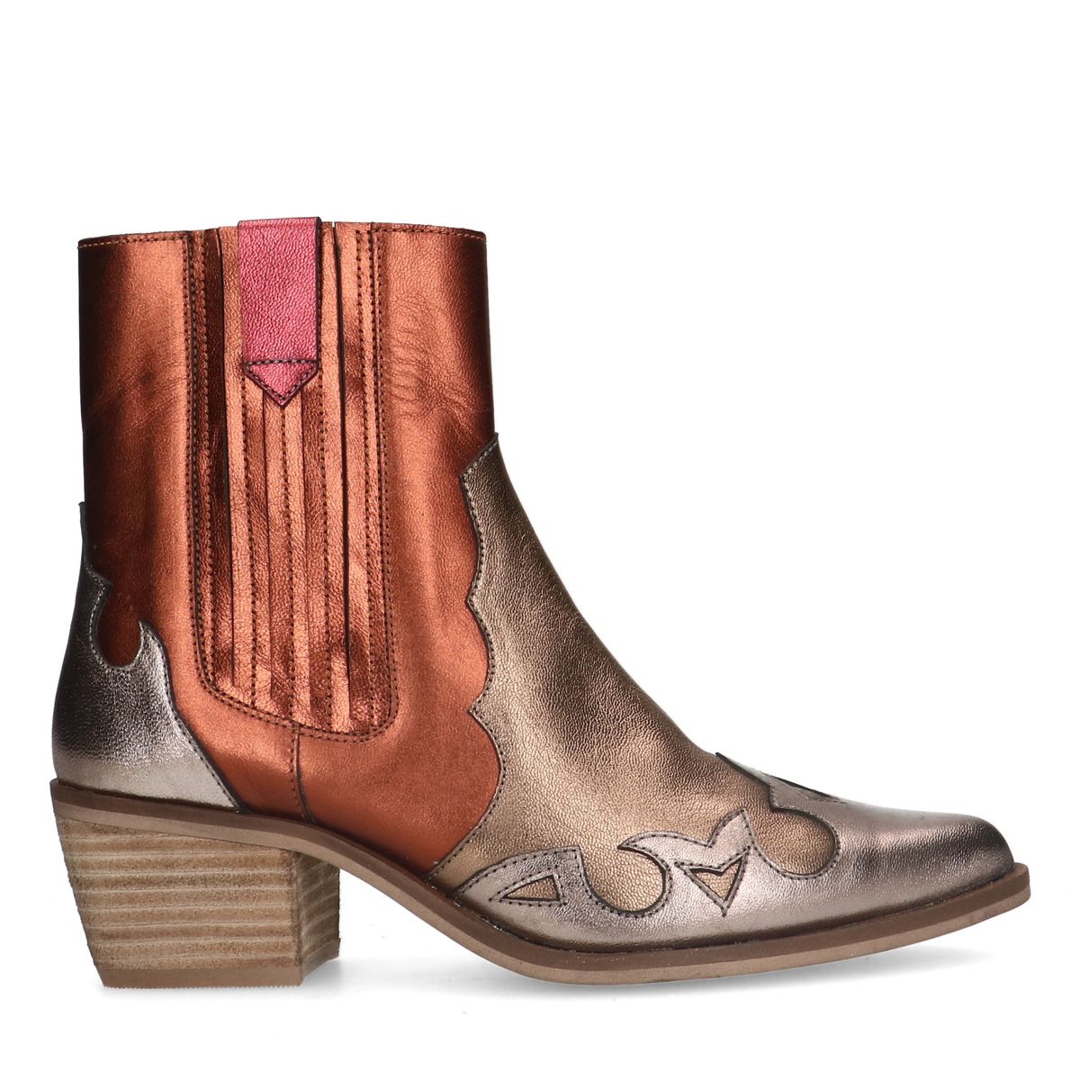 Gouden metallic leren cowboy laarzen