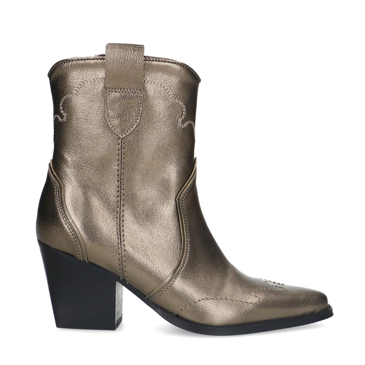 Goudkleurige metallic leren cowboy laarzen