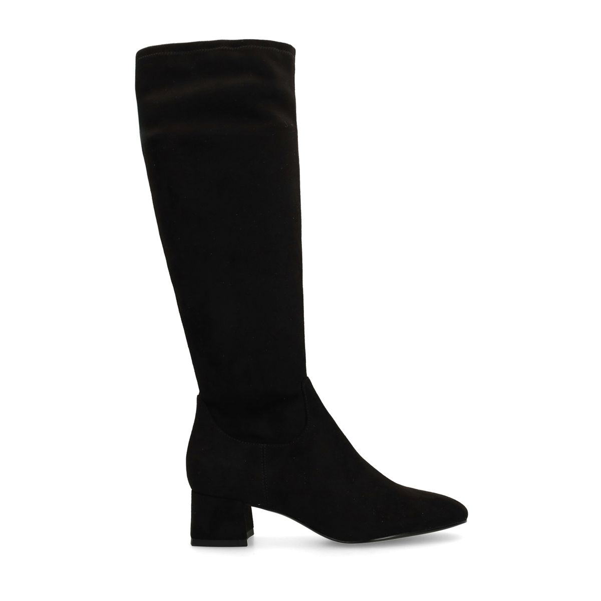 Zwarte stretch laarzen met hak