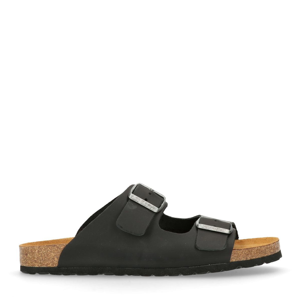Schwarze Ledersandalen