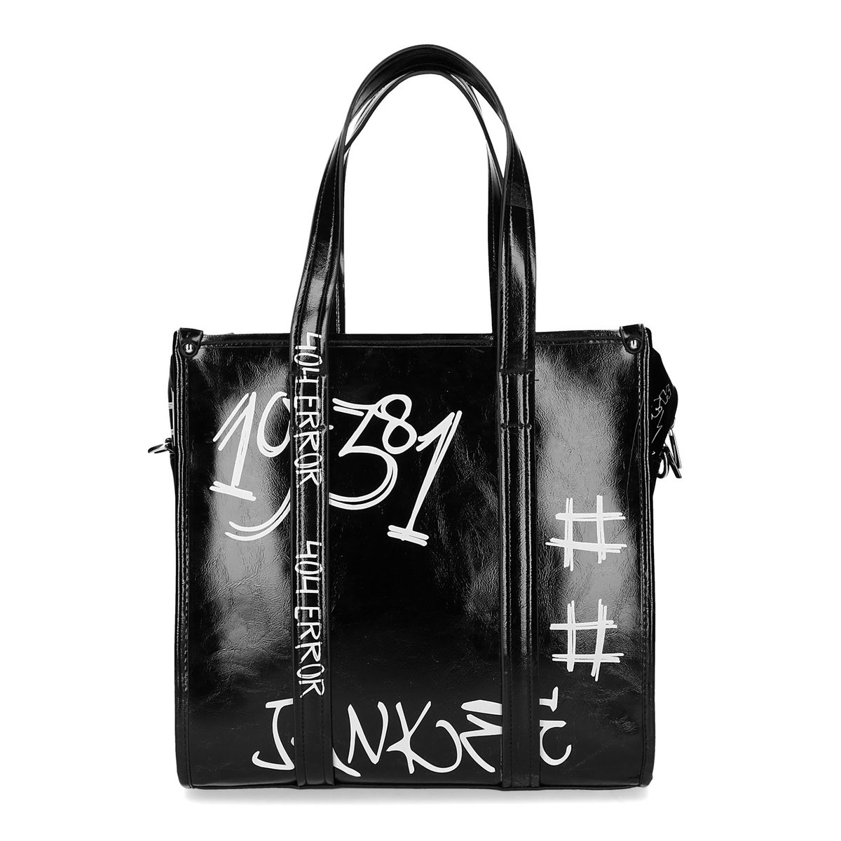 Schwarzer Shopper mit Schriftzug