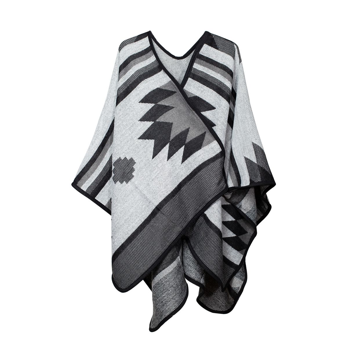 Grauer Poncho