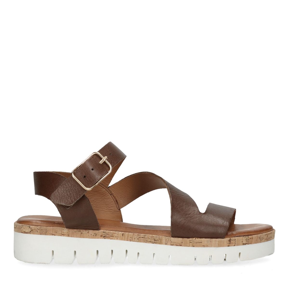 Braune Plateausandalen aus Leder