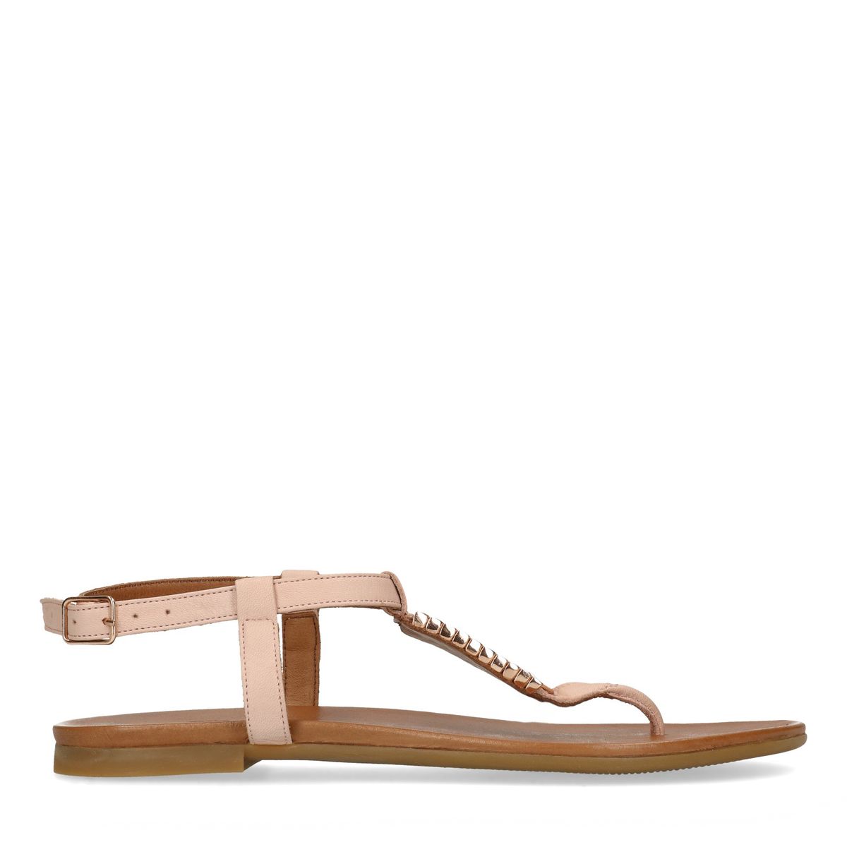 Rosafarbene Sandalen mit goldenen Details