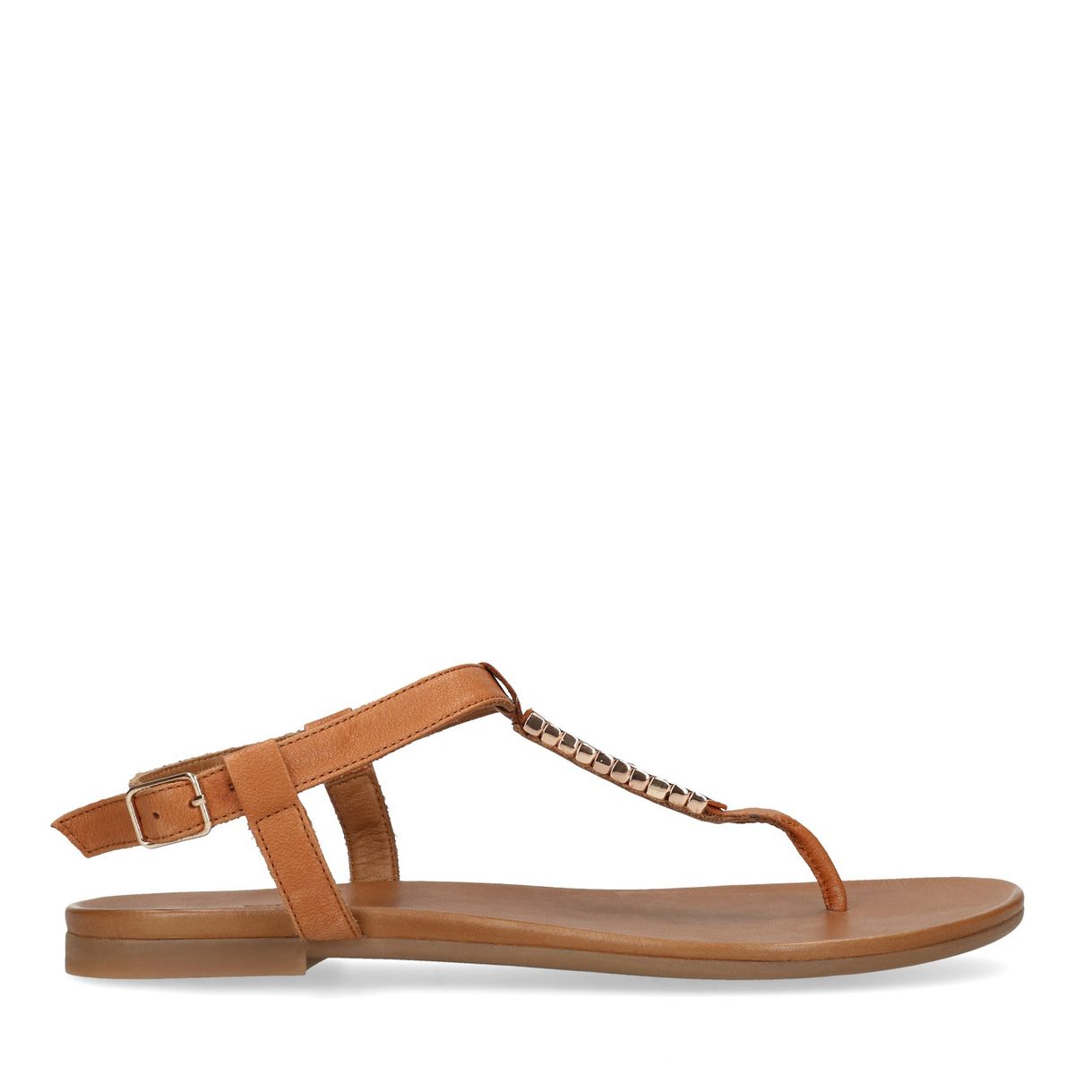 Braune Sandalen mit goldenen Details