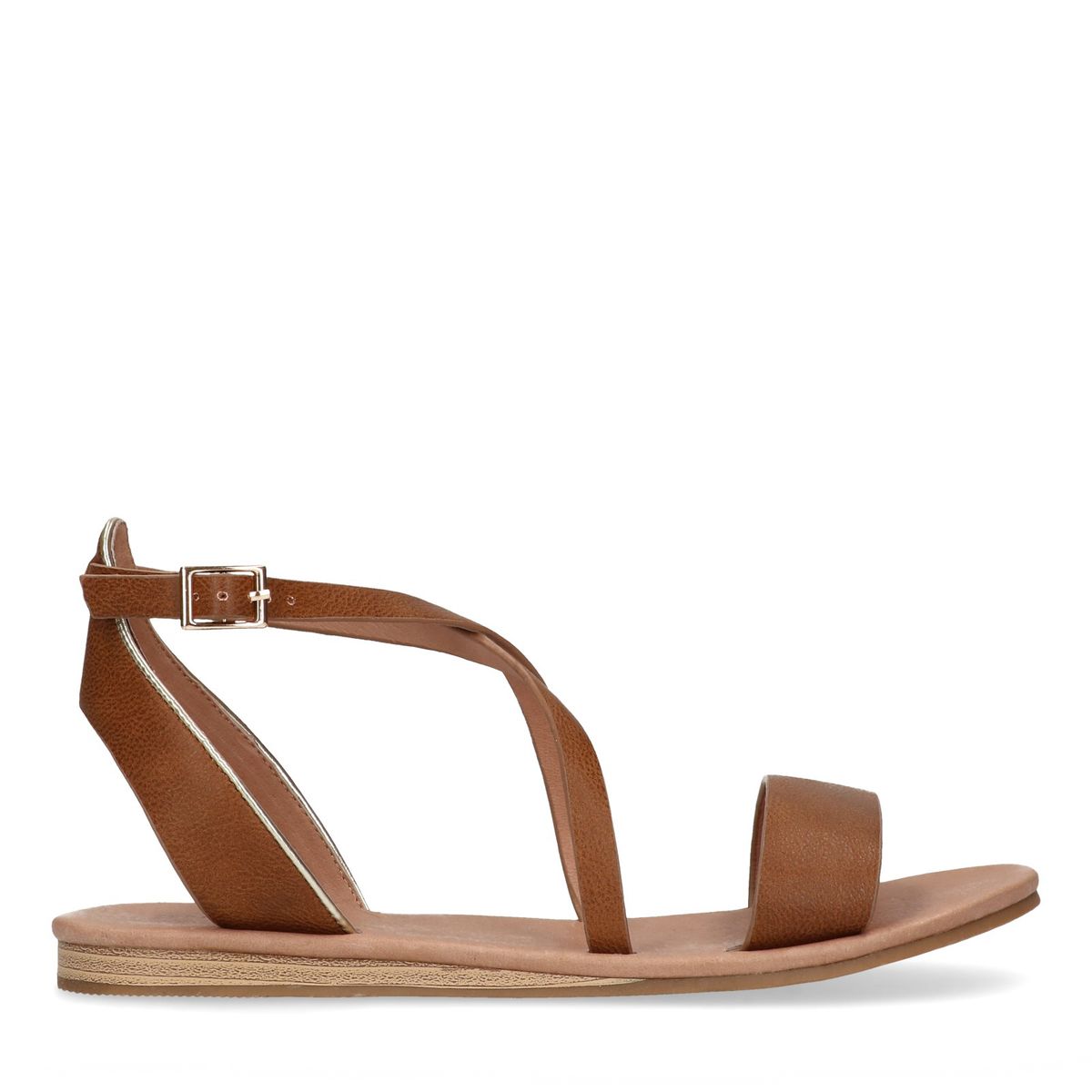 Cognacfarbene Sandalen mit Schnalle