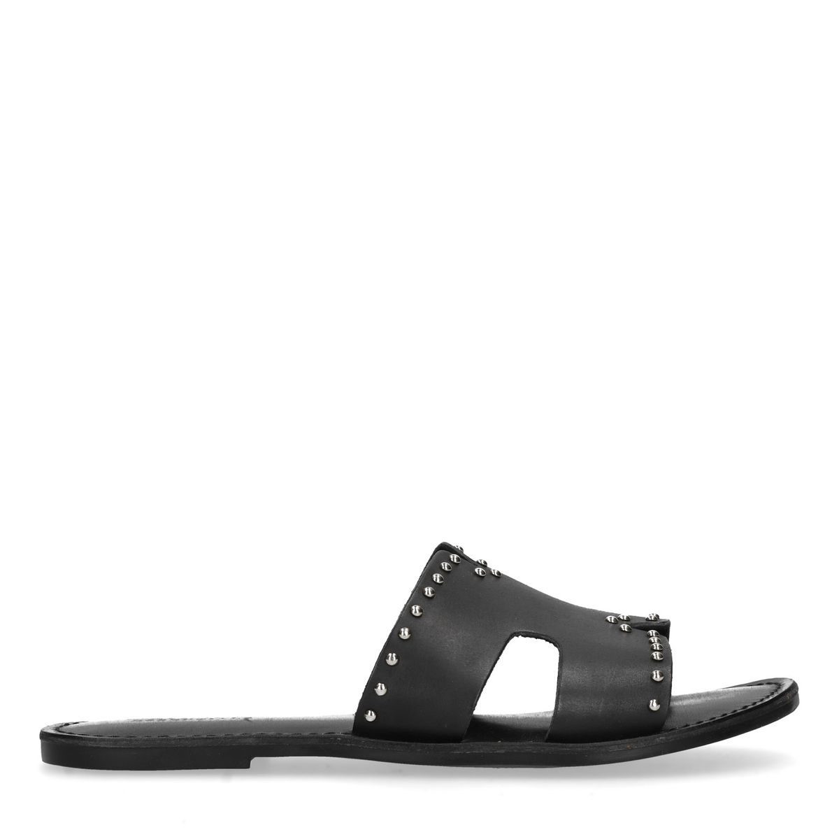 Schwarze Sandalen mit Nieten