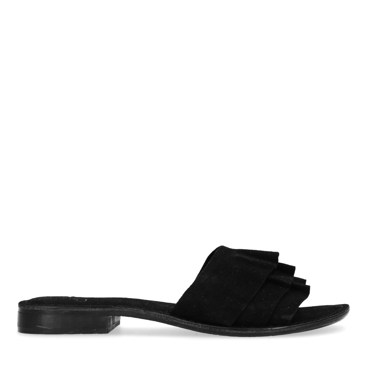 Schwarze Veloursleder-Sandalen