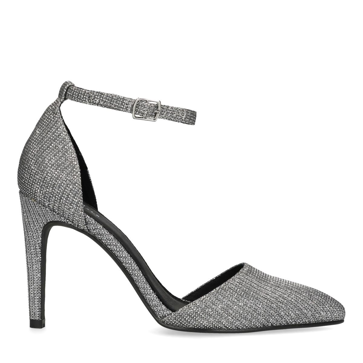 Silberne Pumps mit Glitzer
