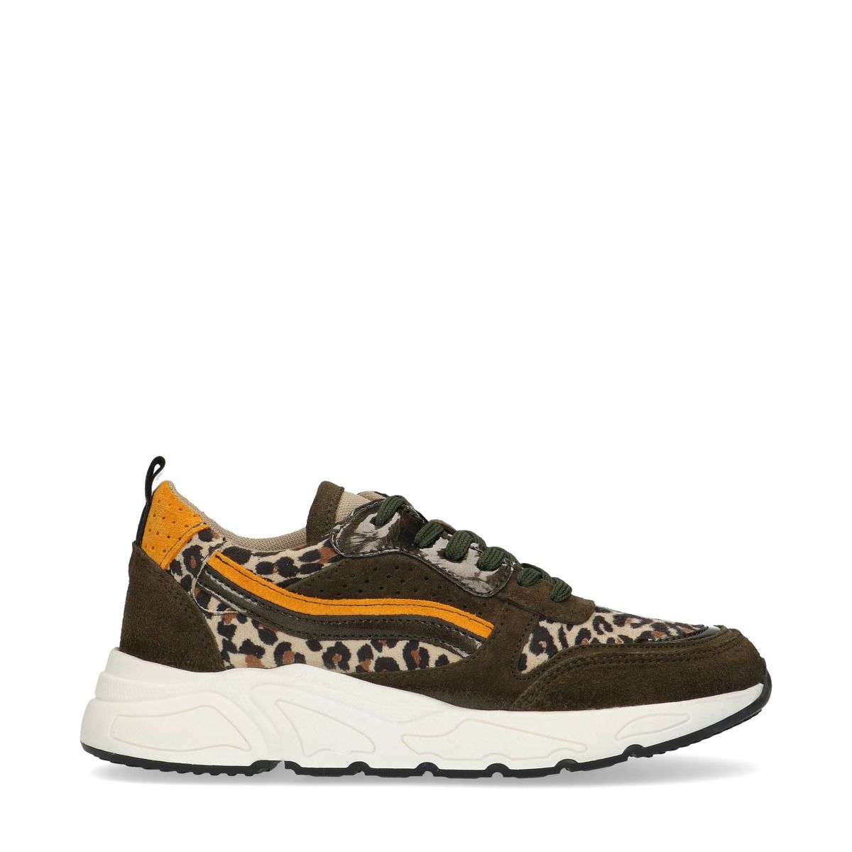 Grüne Sneaker mit Leopardenmuster