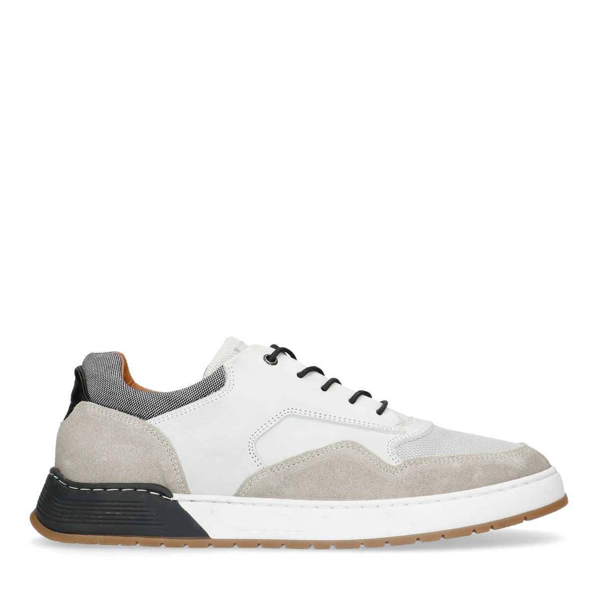 Graue Sneaker aus Rau- und Glattleder