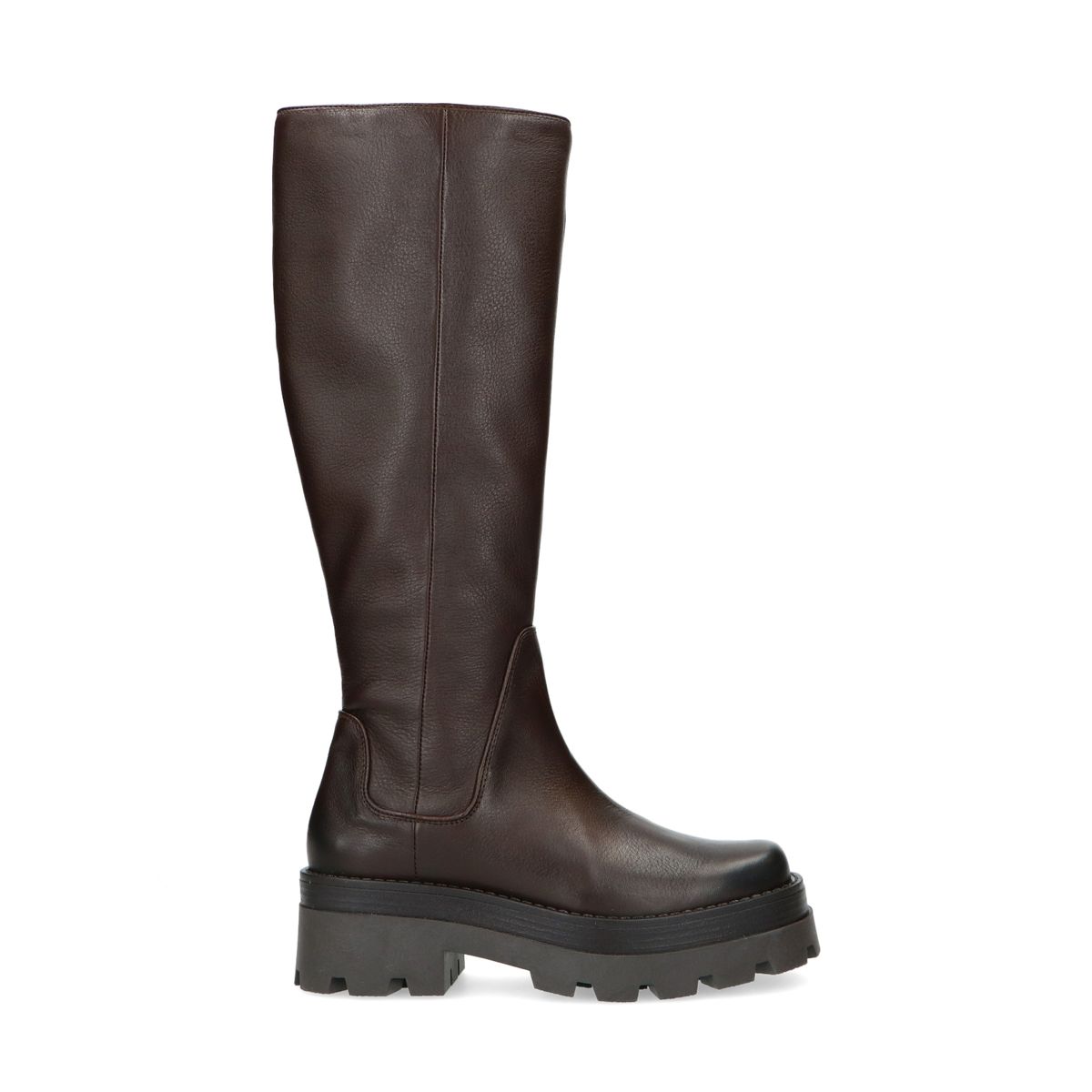 Dunkelbraune Chelsea Boots mit hohem Schaft