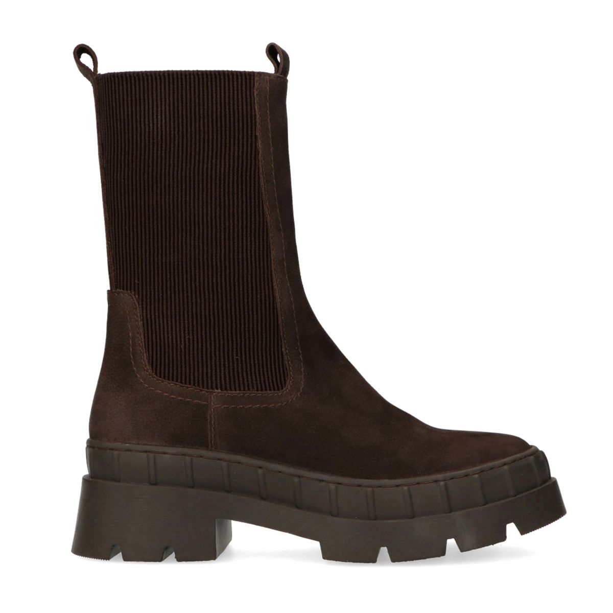 Dunkelbraune Chelsea Boots aus Nubukleder