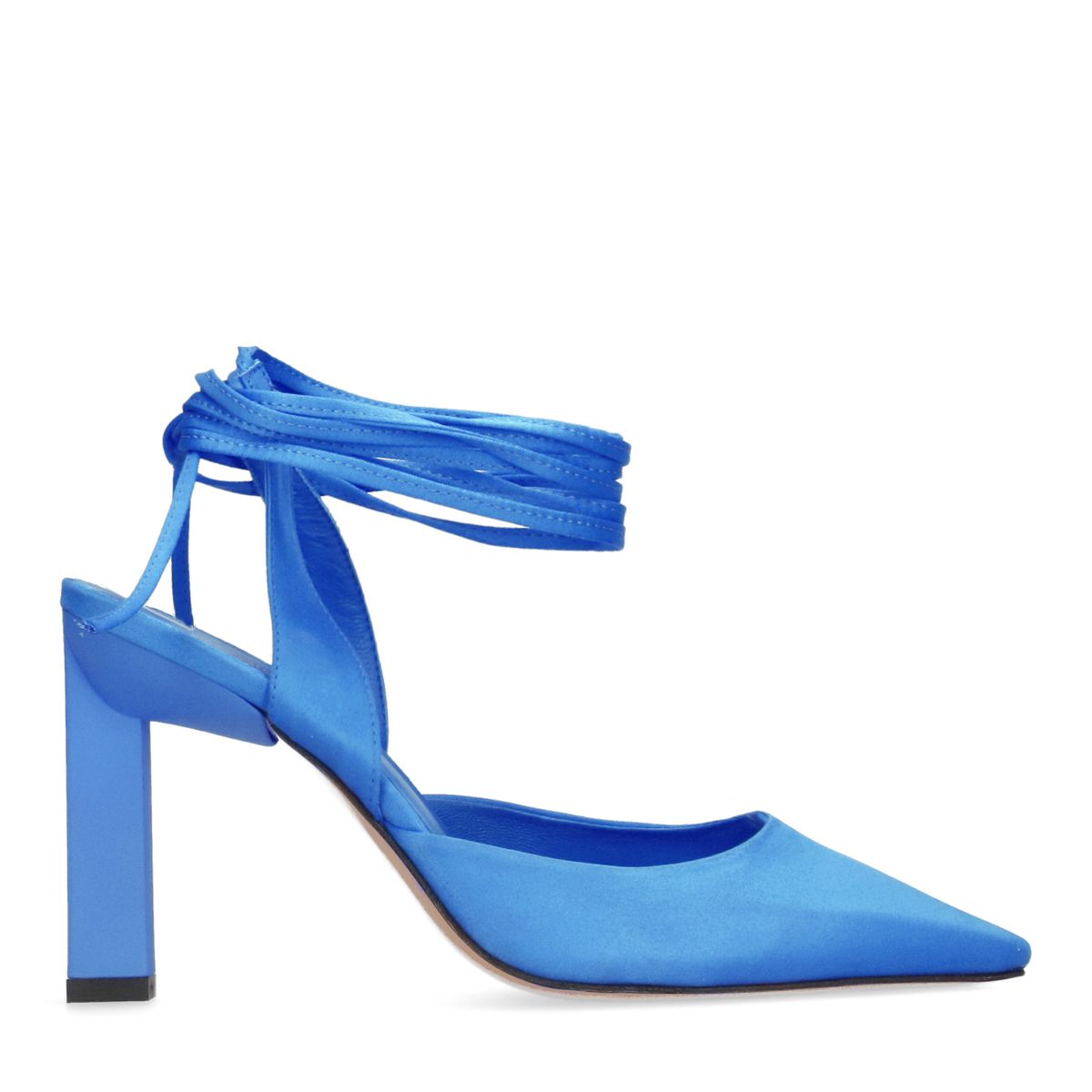 Blauwe metallic pumps met plateau hak - Damesschoenen - SACHA