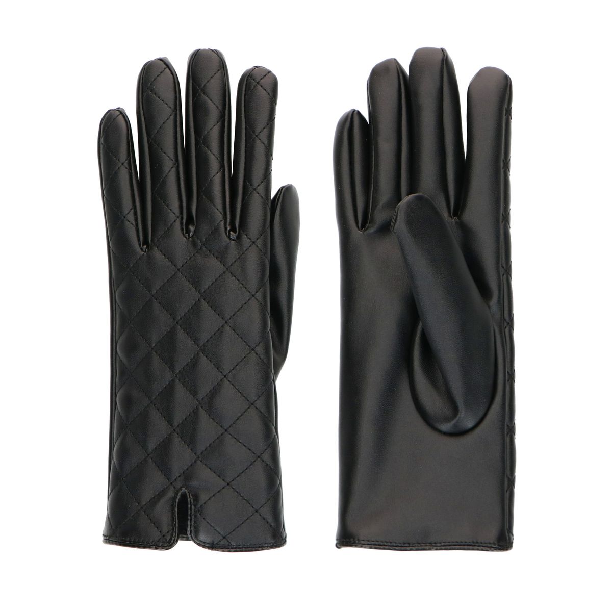 gants avec surpiqûres décoratives - noir (maat m)