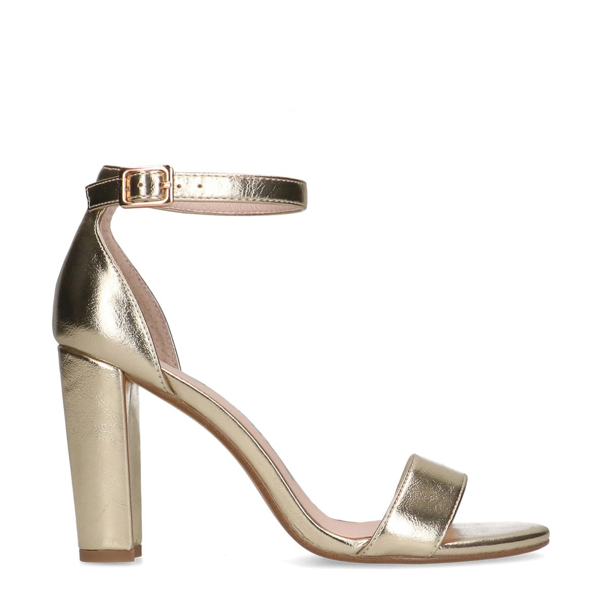 Goudkleurige sandalen met hak - Damesschoenen - SACHA