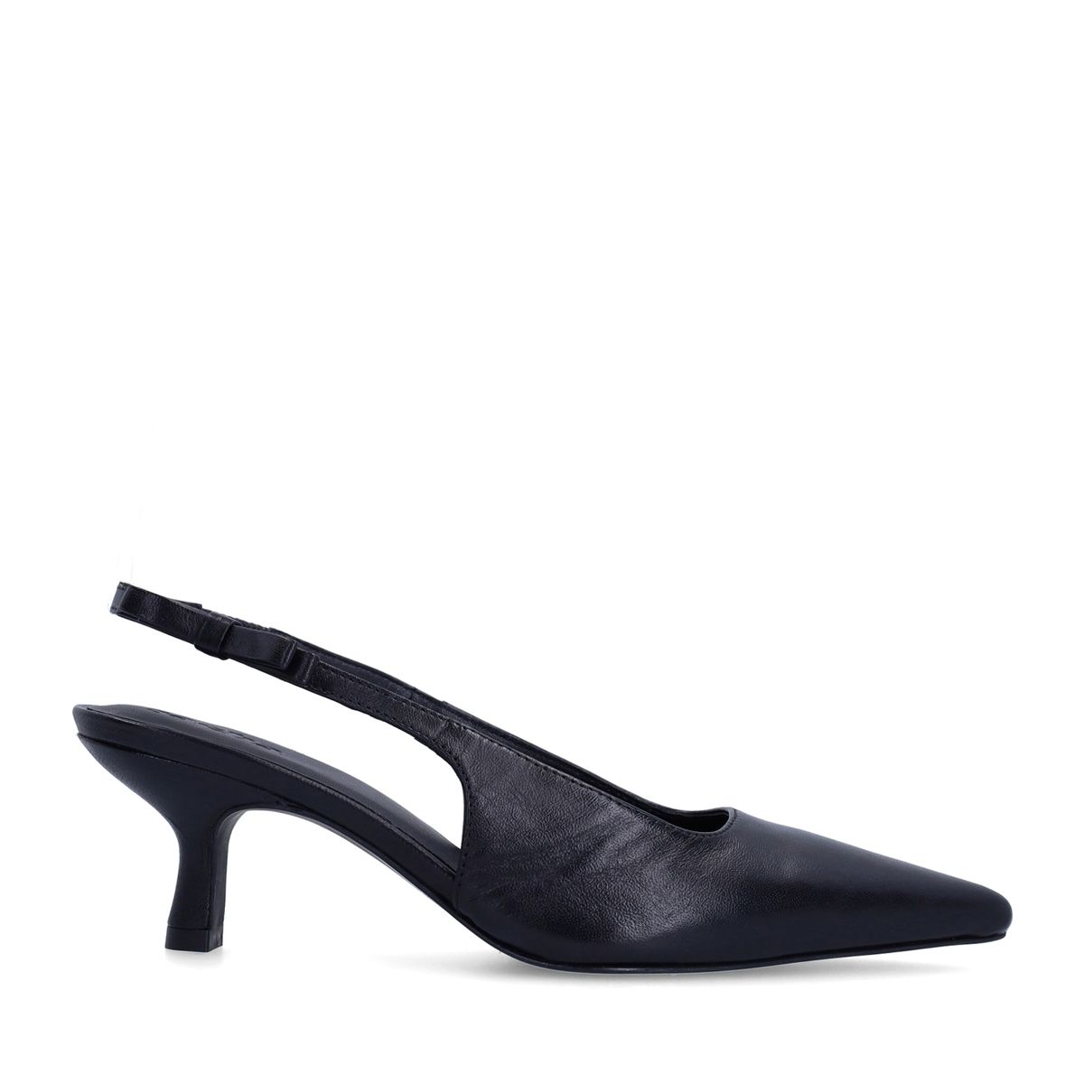 Zwarte leren slingback pumps - Sacha - Modalova