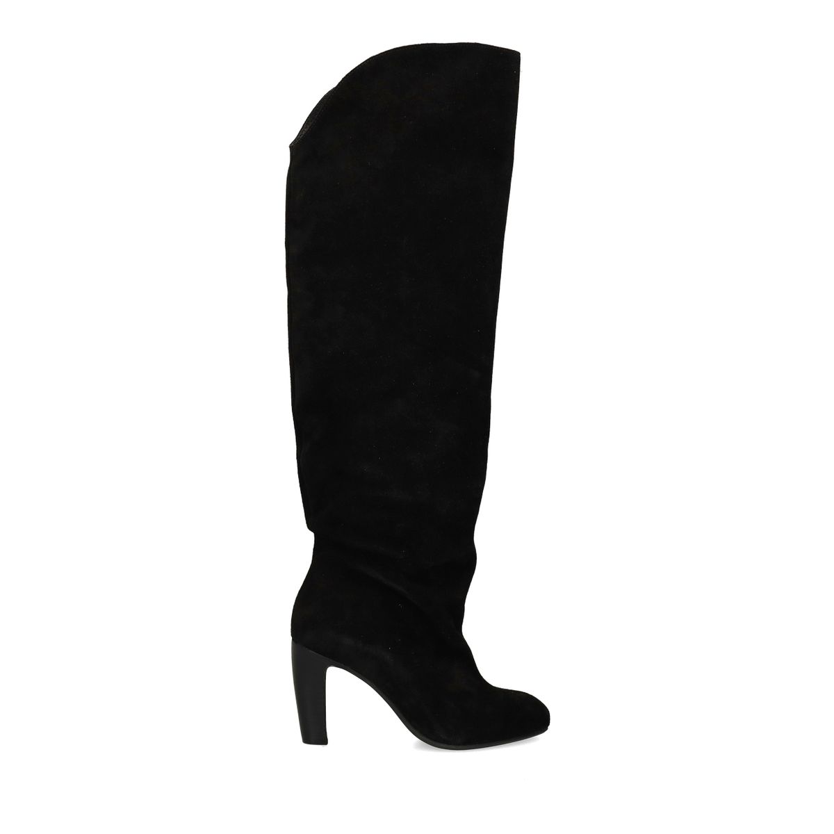 Bottes hautesà talon en daim - noir - Sacha - Modalova