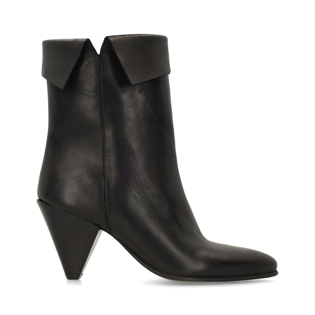 Bottinesà talon en cuir - noir - Sacha - Modalova