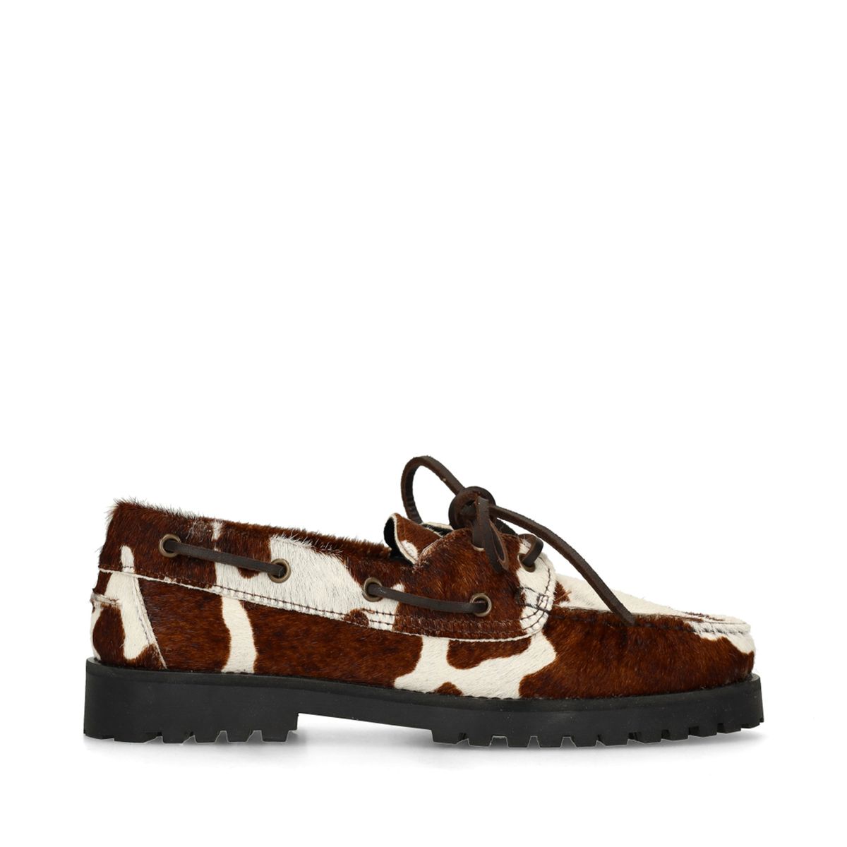 Chaussuresà lacets avec imprimé vache - marron - Sacha - Modalova
