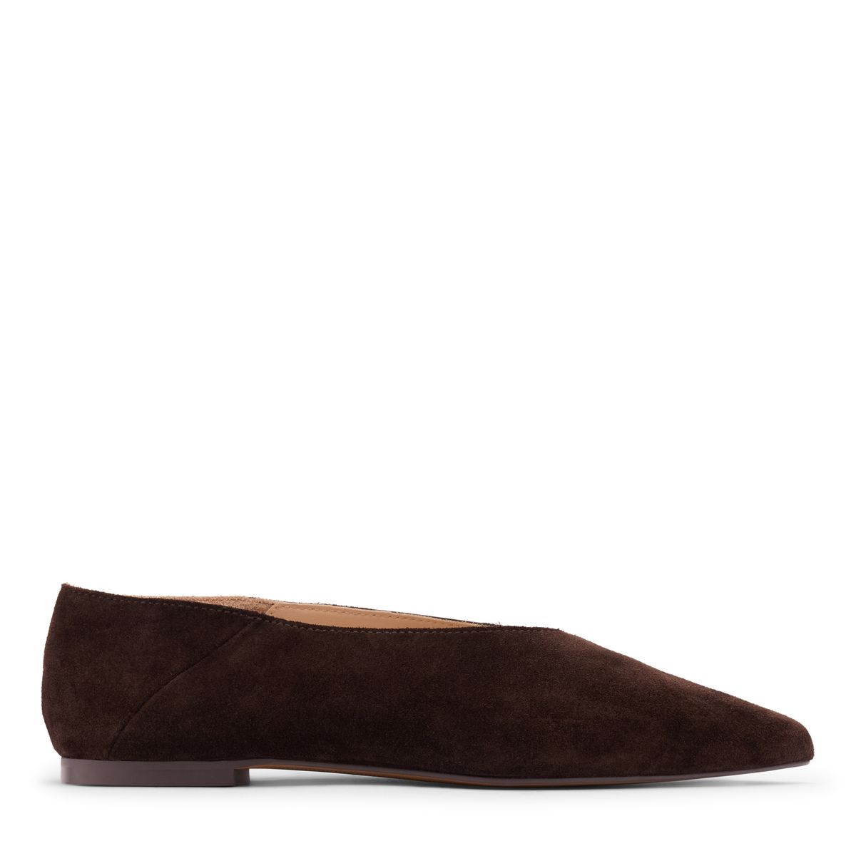 Dunkelbraune Veloursleder-Ballerinas
