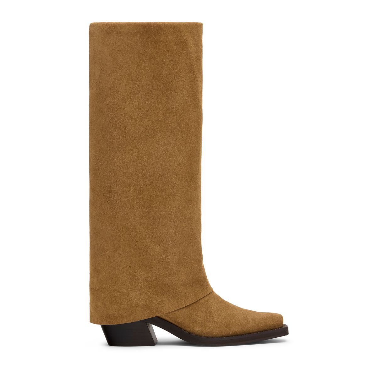 Beige suède laarzen met flap