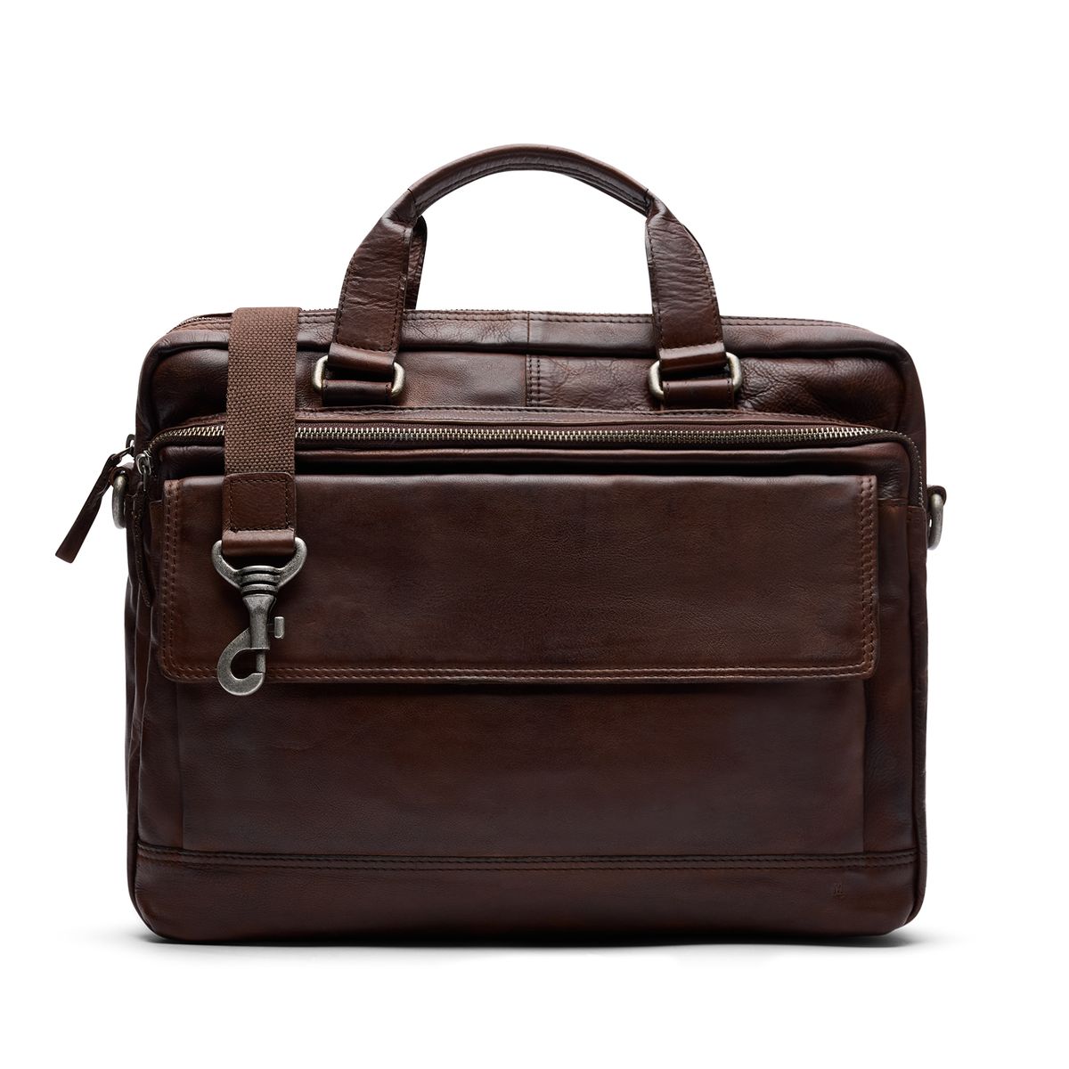 16 inch bruine leren laptoptas