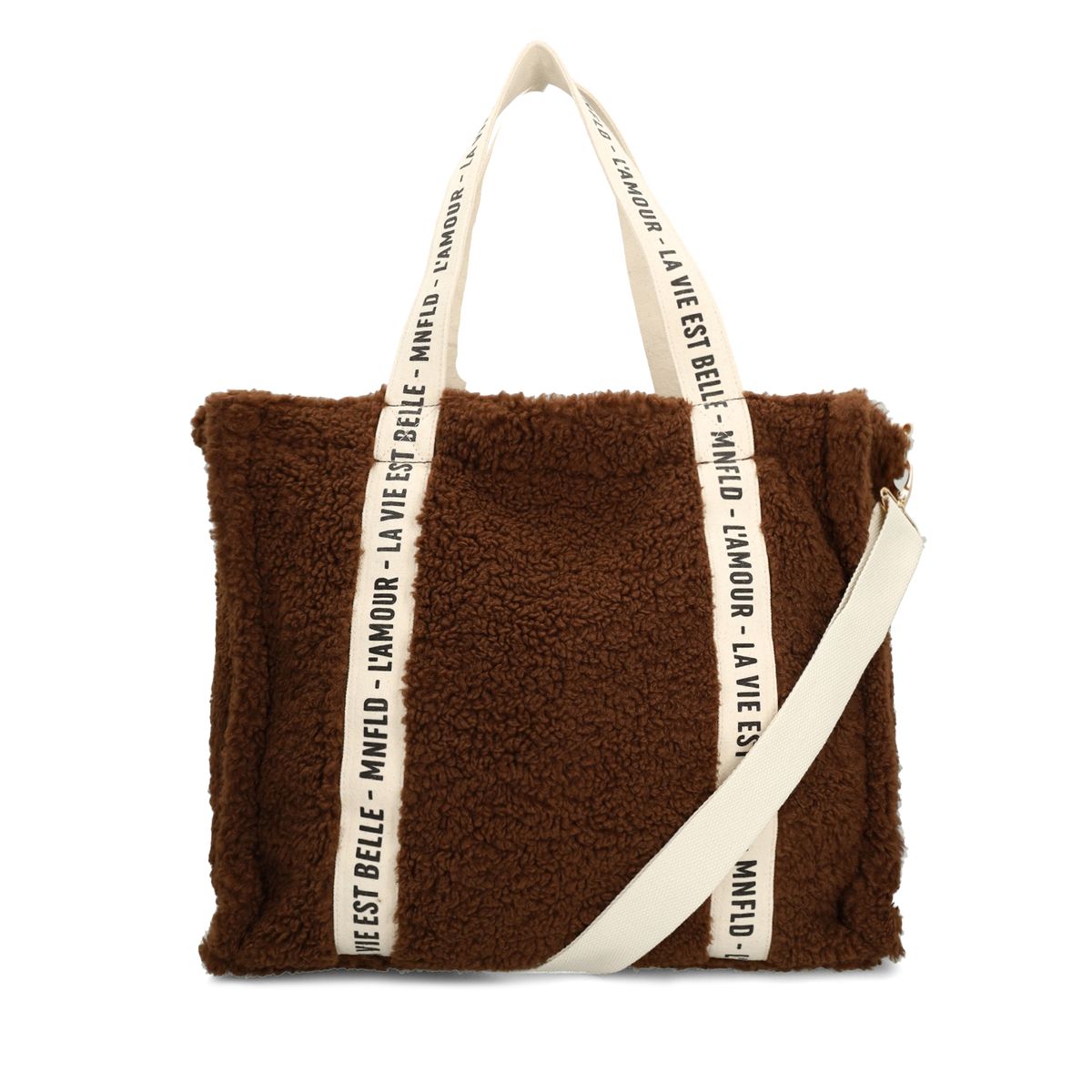 Donkerbruine teddy shopper