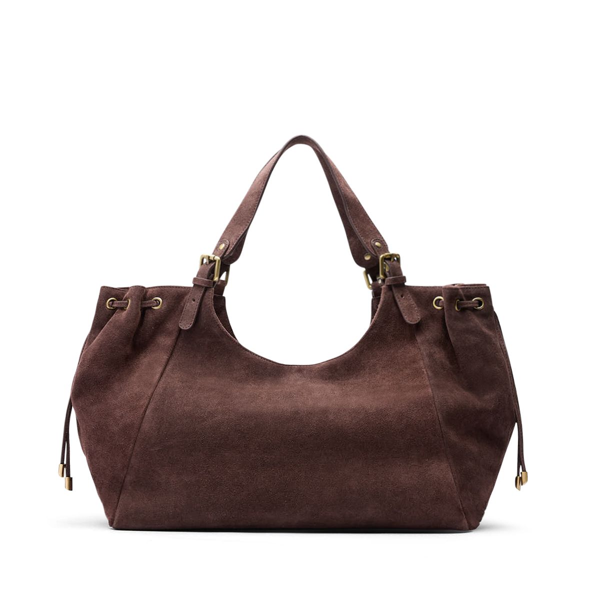 Bruine suède shopper