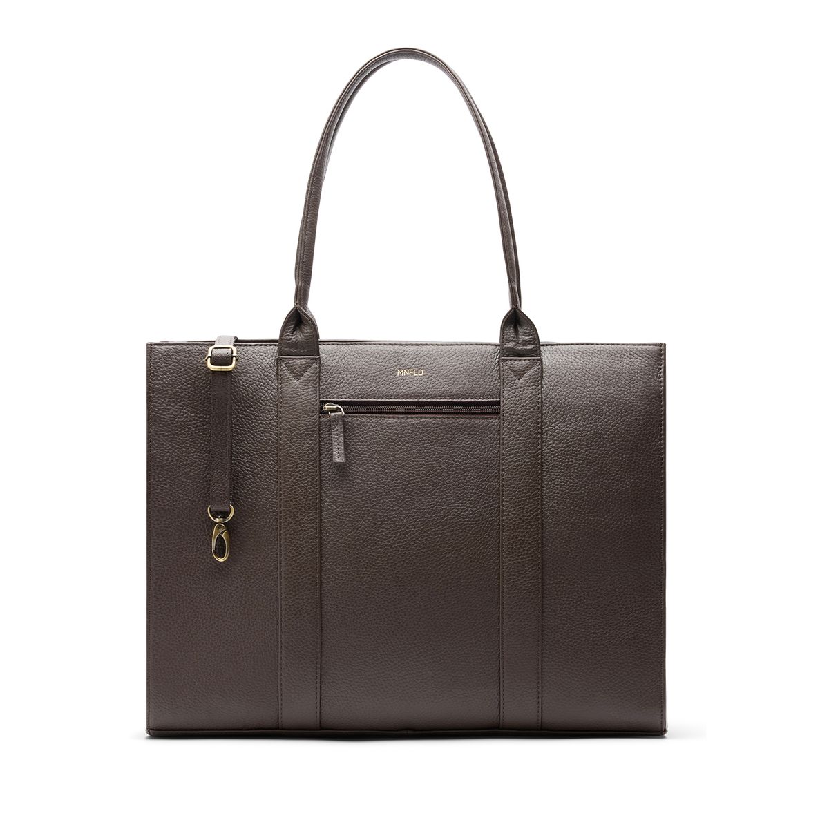 Donkerbruine leren shopper