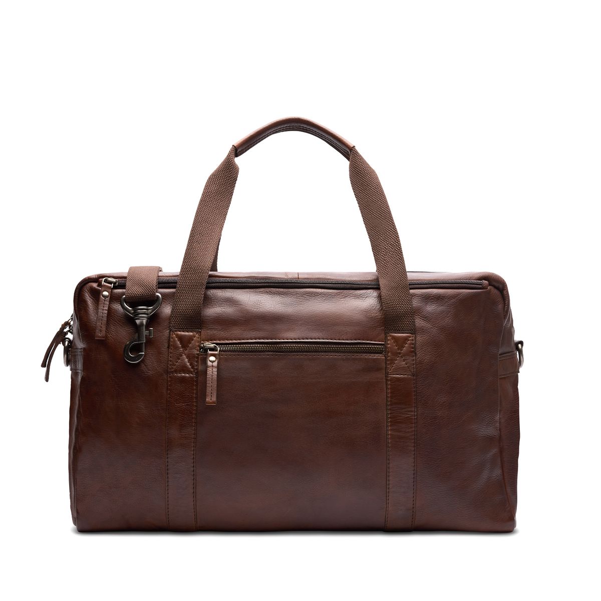 Bruine leren weekendtas