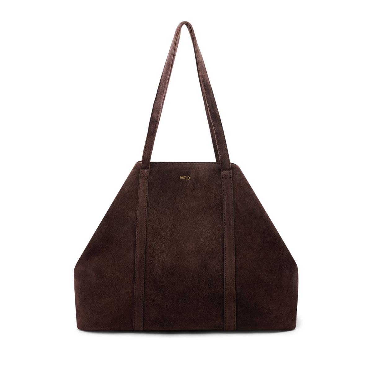 Donkerbruine suède shopper