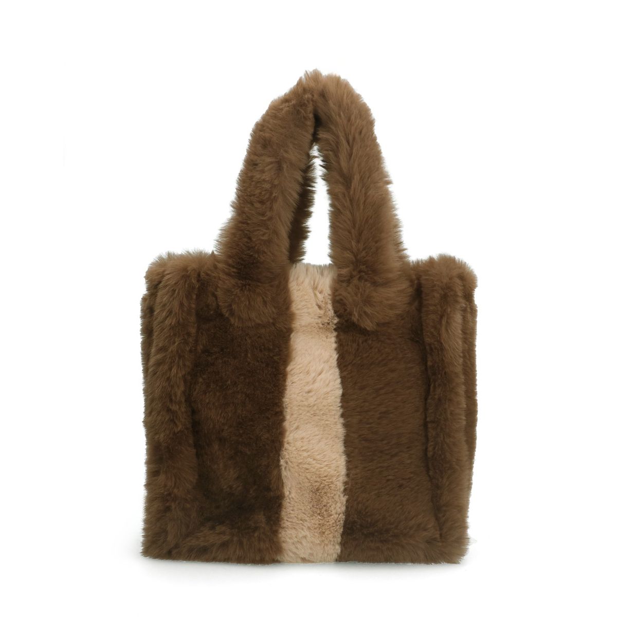 Bruine fake fur handtas
