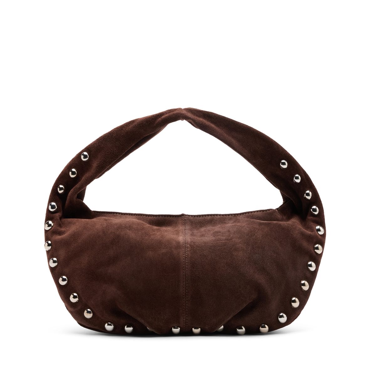 Donkerbruine suède schoudertas