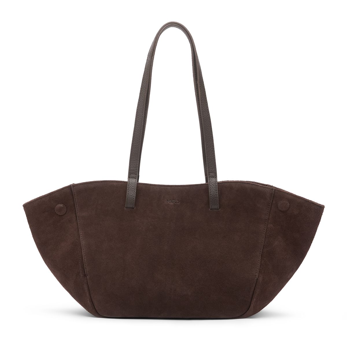 Manfield Braune Veloursleder-Schultertasche